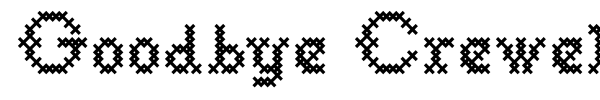 Goodbye Crewel World NF font preview